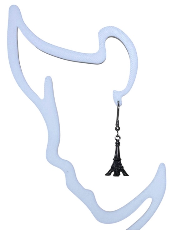 Jewelry - Paris Eiffel Tower Dangle Earrings Gunmetal Silver French Hook Travel Charm